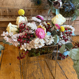 Wire Cage Dried Flower Arrangement