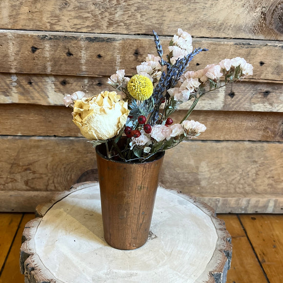 Mini Glass Votive Dried Flower Arrangement